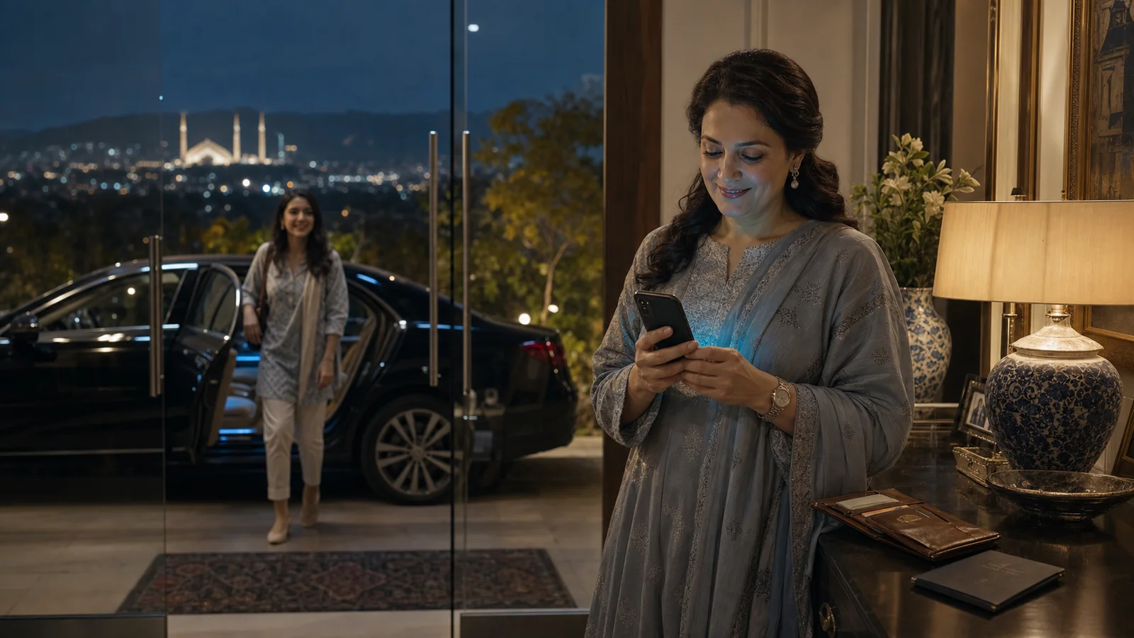 A mother receives a safe-arrival update as her daughter returns home